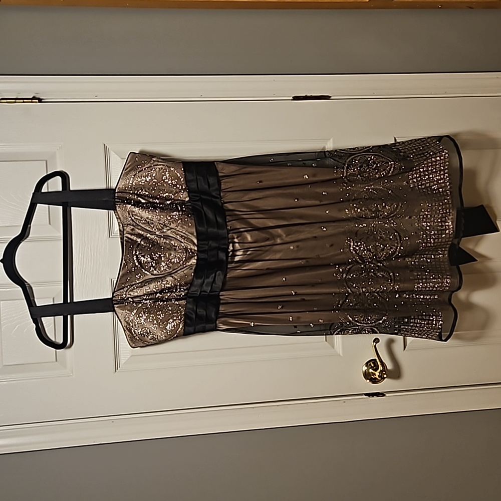 R&M Richards Glitter Mesh Dress